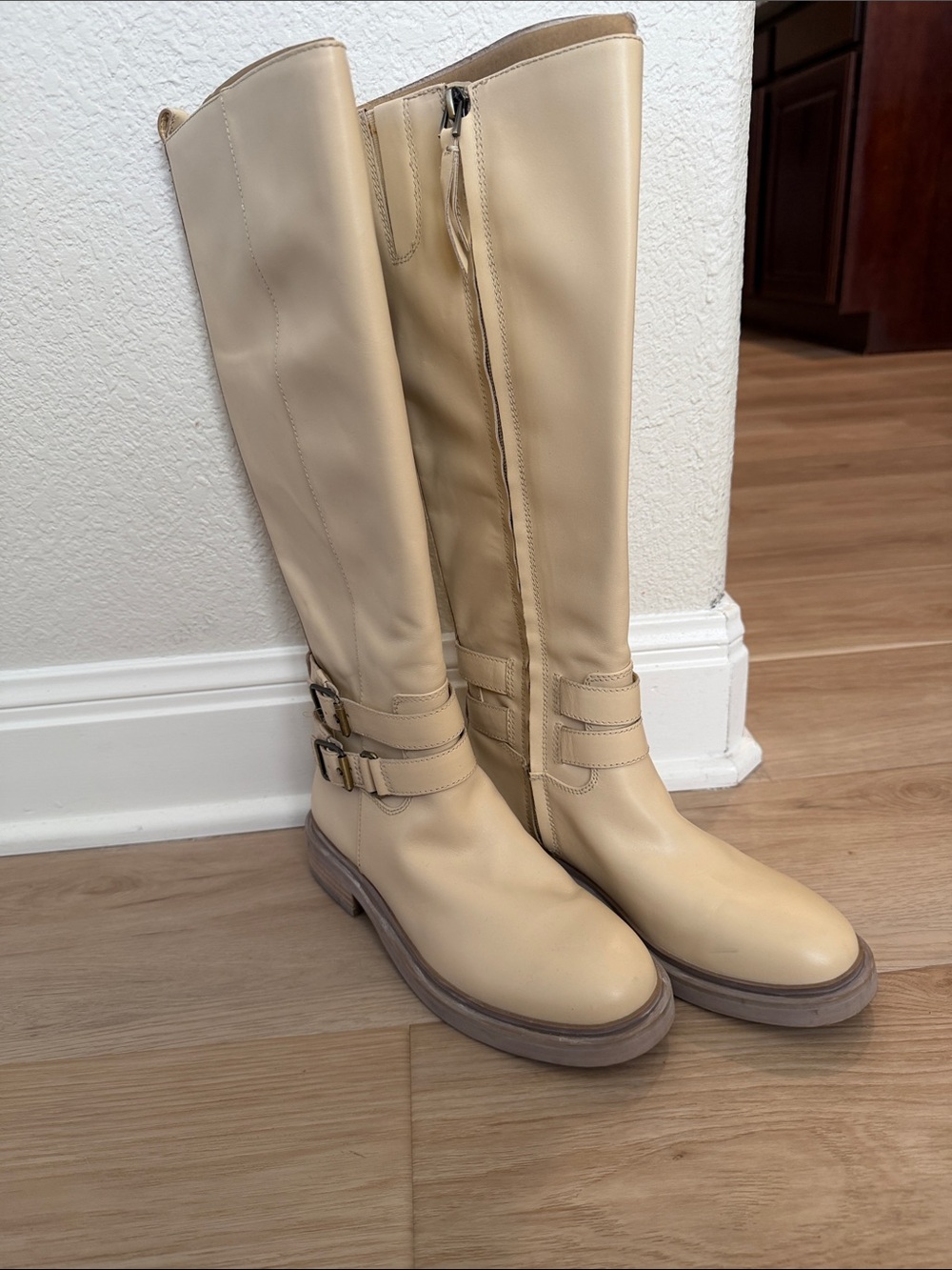 Sam Edelman Freda Boot.  Tall Cream Riding Boots.